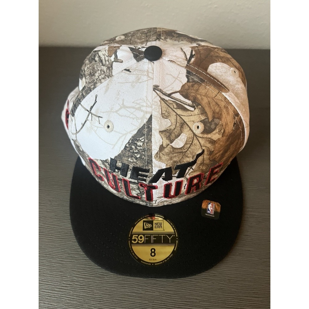 Miami Heat New Era Culture Realtree‎ Edge Camo 59fifty Sz 8 NBA Logo Hat NWT